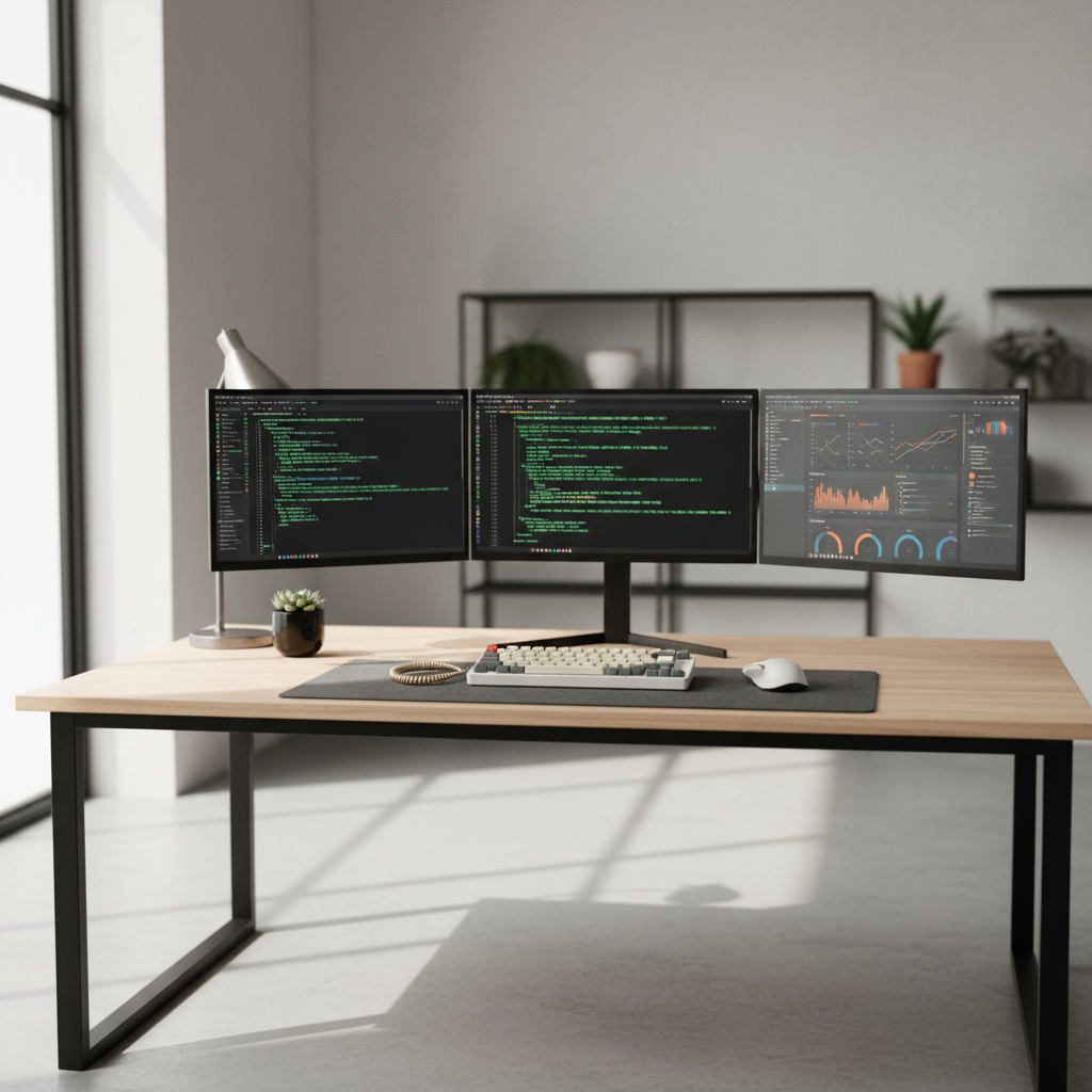 Modern technology workspace showcasing digital tools and collaboration